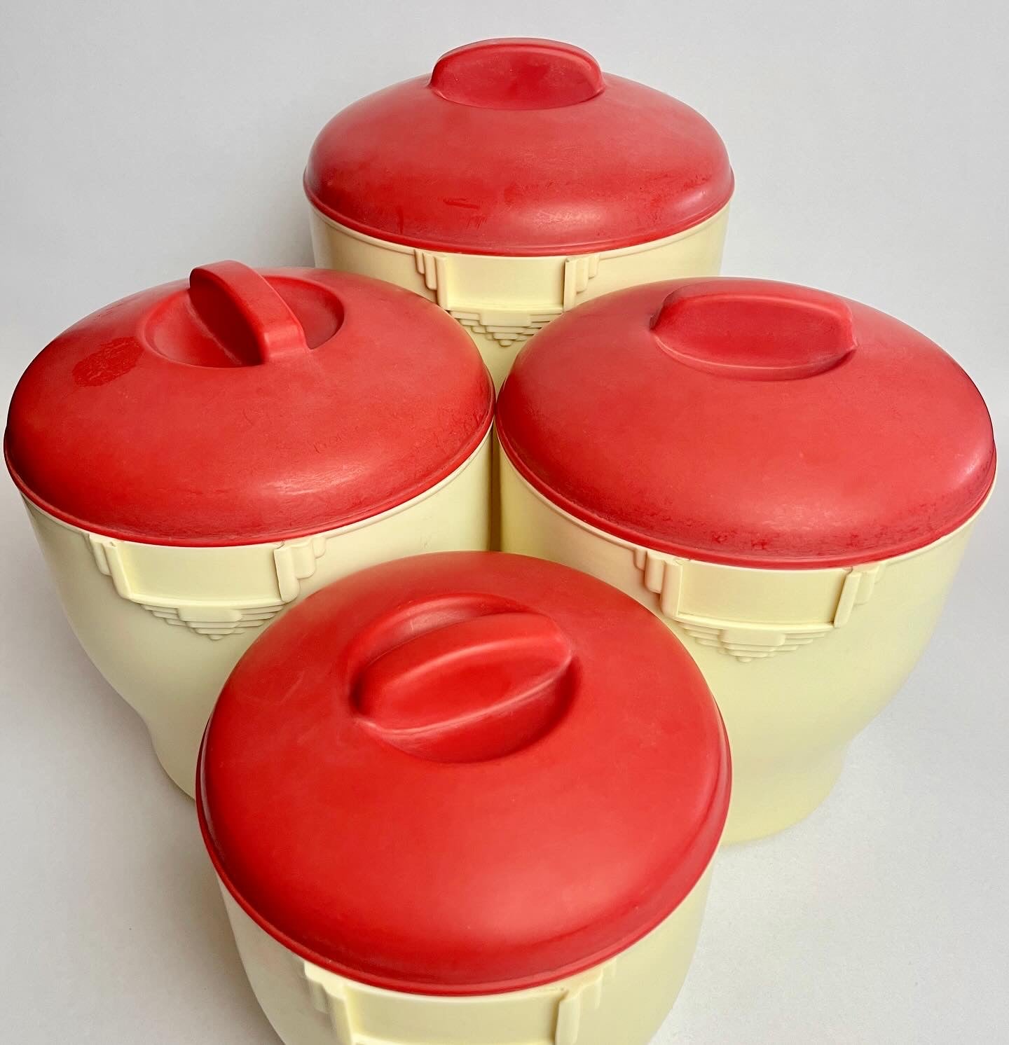 Set of four retro canisters