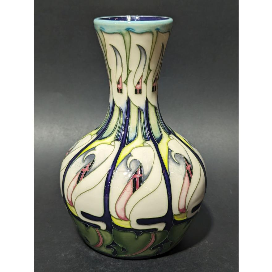 MOORCROFT POTTERY, Tall vase 'Lily Come Home' pattern