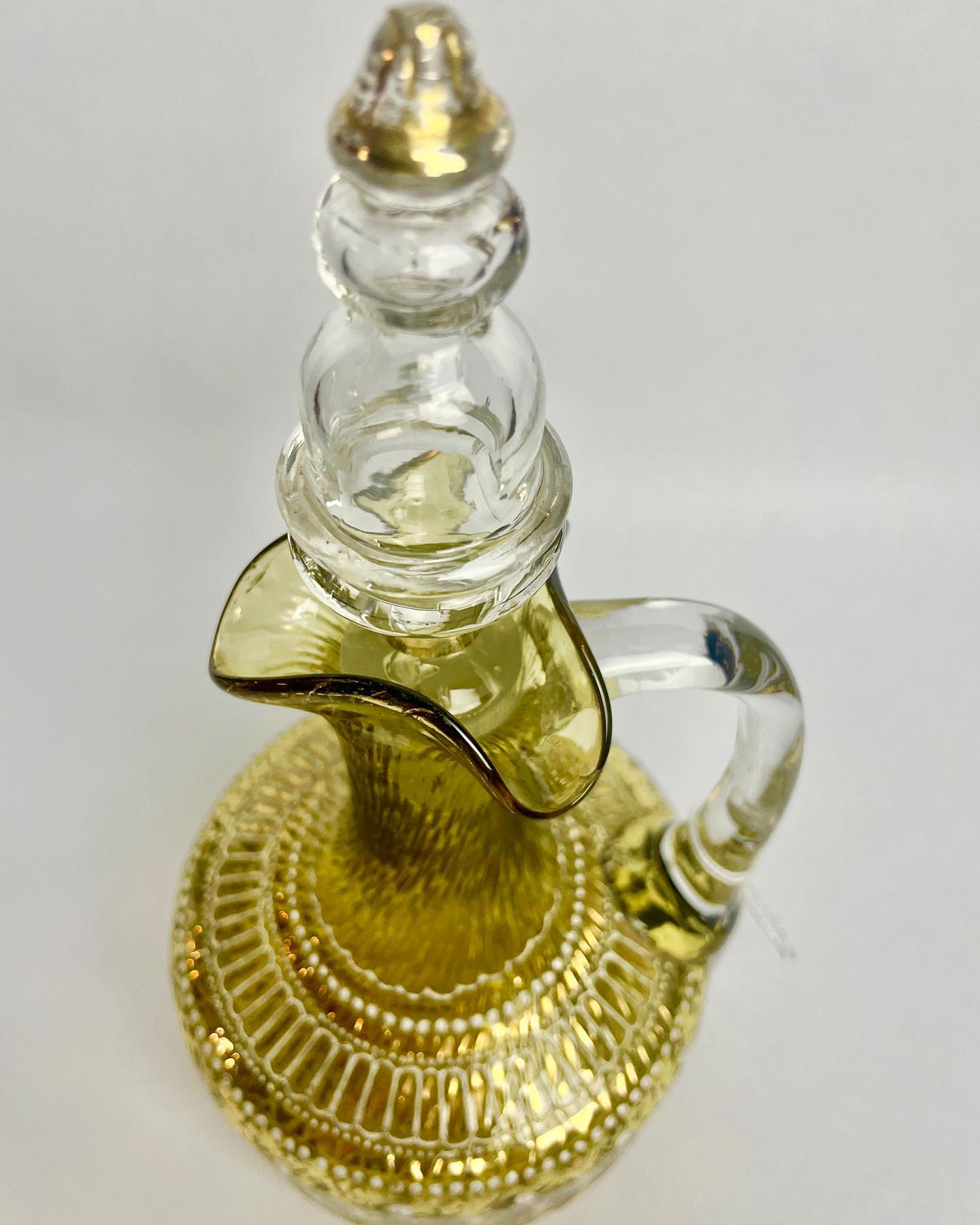 Victorian hand-painted glass decanter