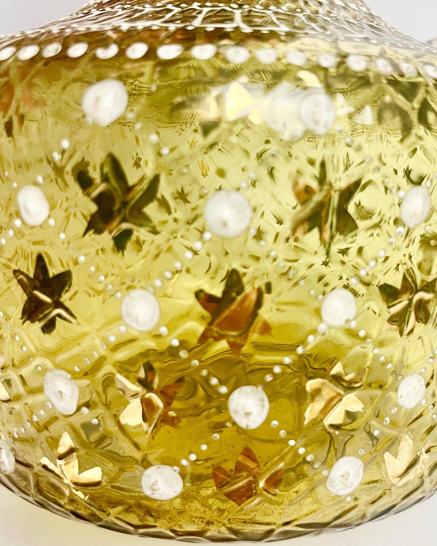 Victorian hand-painted glass decanter
