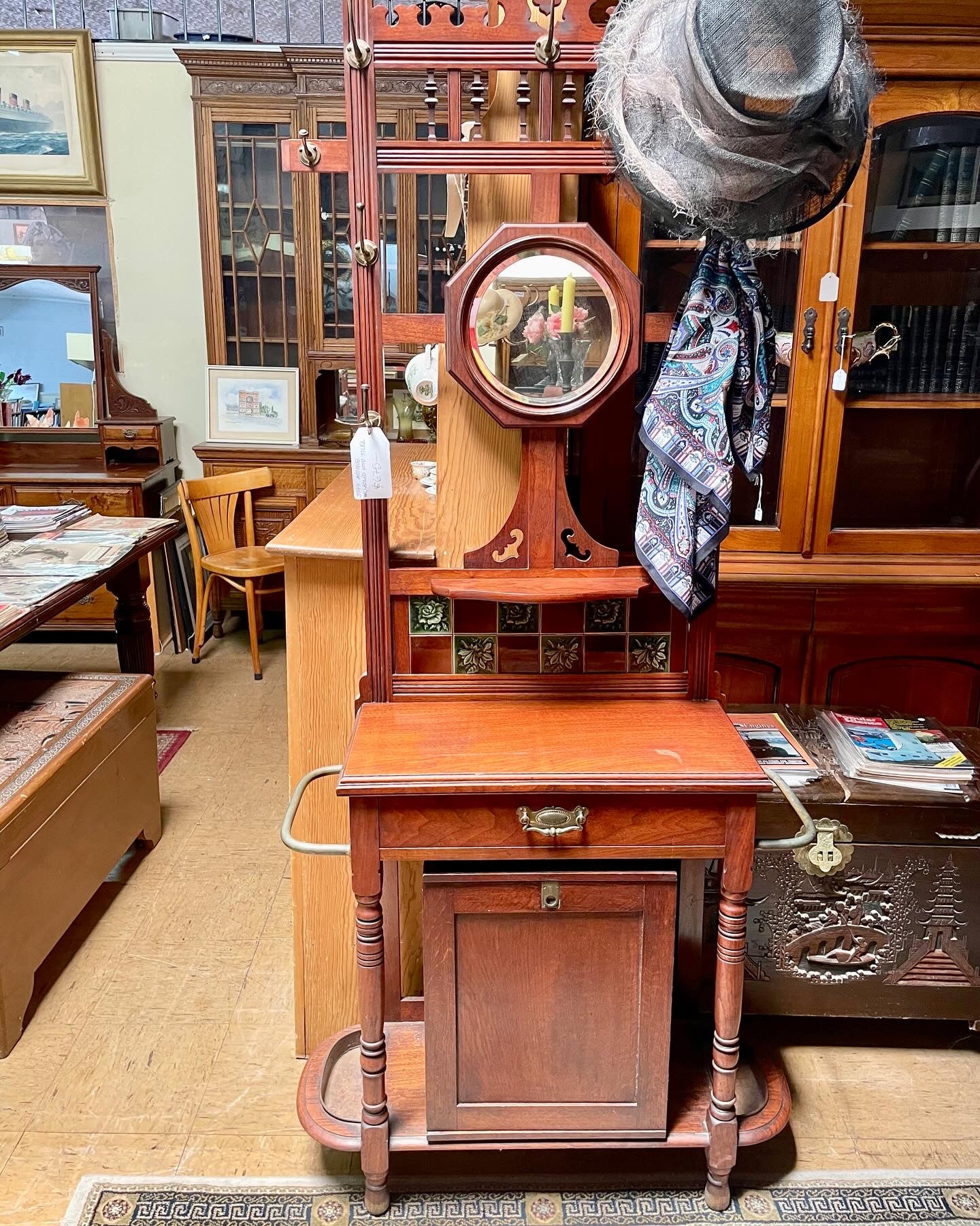 Antique Victorian Oak Hallstand
