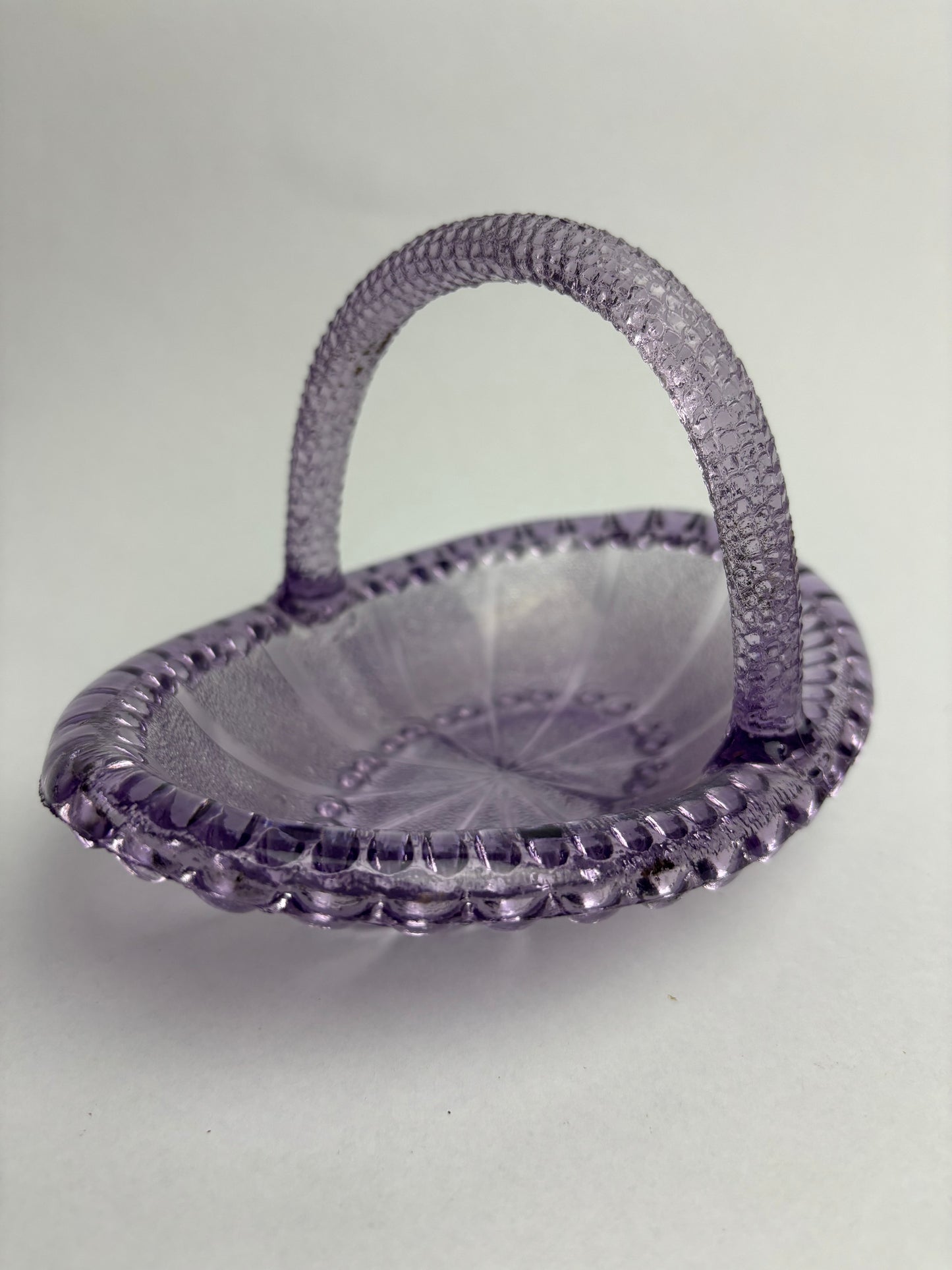 Antique Amethyst Glass Basket