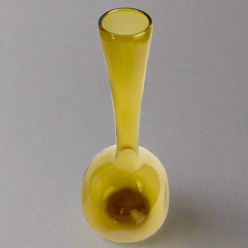 Mid-Century Swedish Amber Glass Vase – Aseda Glasbruk Style (c. 1960s–70s)