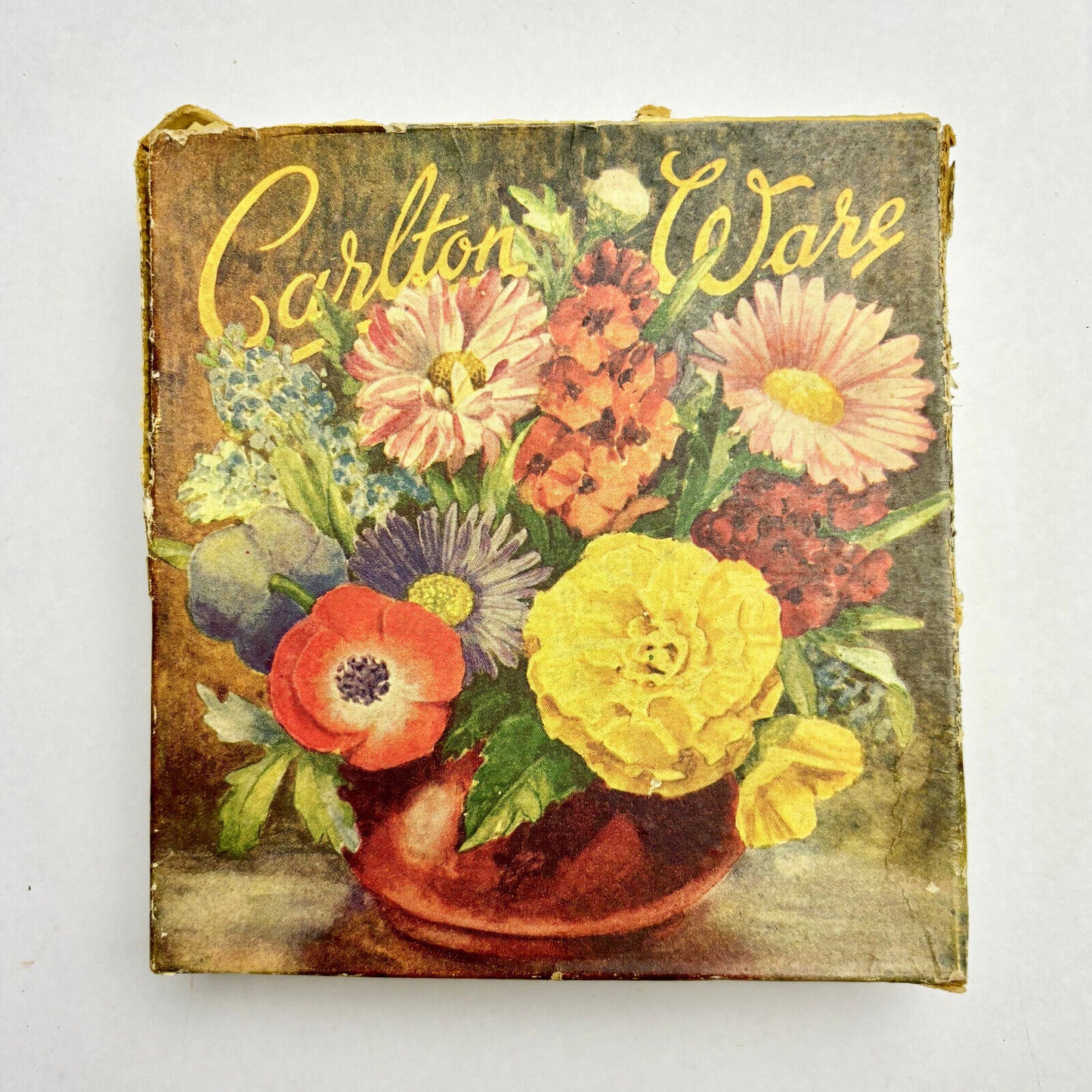 Carlton Ware Apple Blossom, Green - 1621 Butter/Jam Dish, Box & Spoon