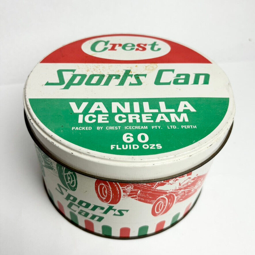 Vintage Crest Sports Can Ice Cream Tin