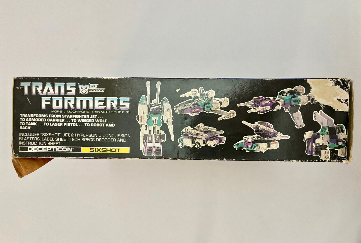 Sixshot 100% Complete W BOX 1987 Vintage Hasbro G1 Transformers Action Figure
