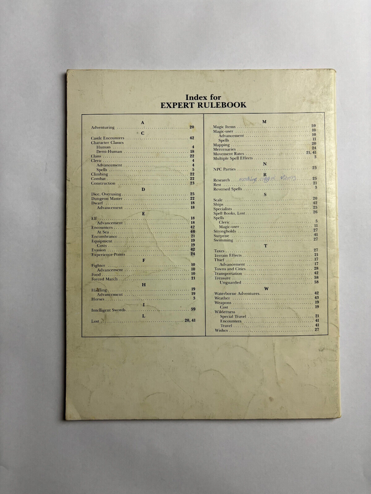 DUNGEONS AND DRAGONS EXPERT RULEBOOK ROLE PLAY RPG BOOK TSR 1983 RULES FANTASY