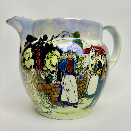 Grimwades Welsh Characters Lustre Ware Jug 5812 England 1930s
