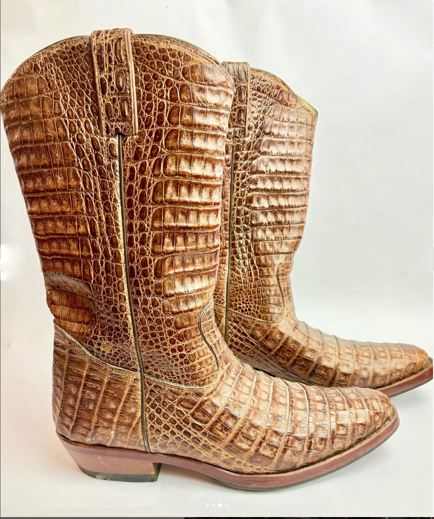 Croc Belly Cowboy Boots size 9