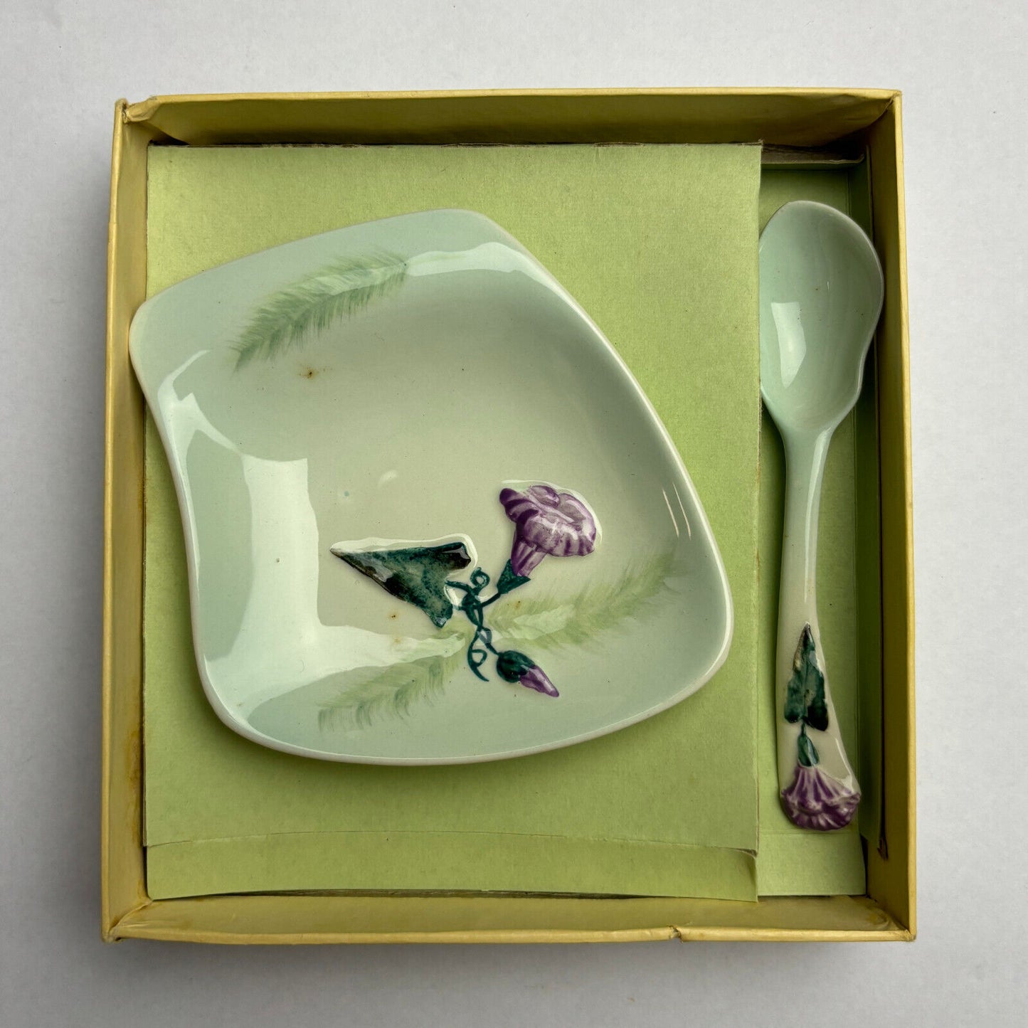 Carlton Ware Convolvulus Morning Glory Butter/Jam Dish, Box & Spoon