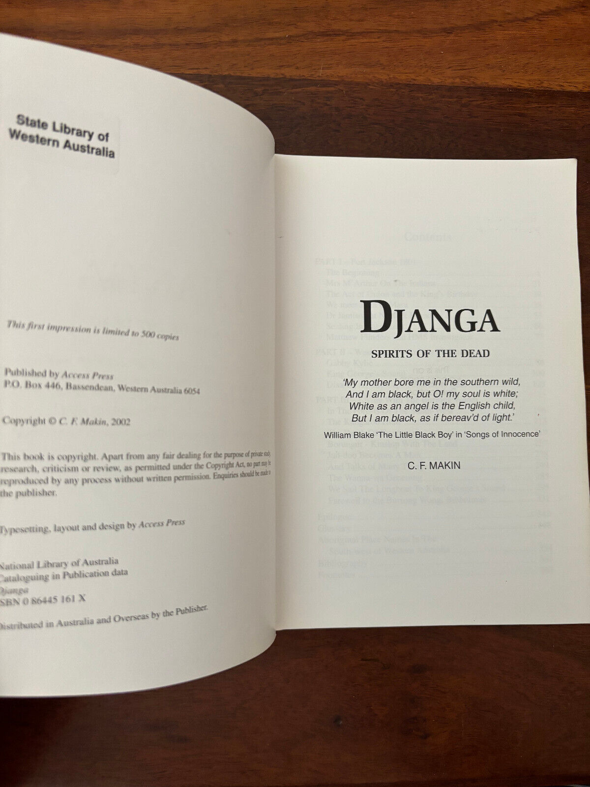 DJANGA. Spirits of the Dead. by C.F. Makin (500 copies) scarce
