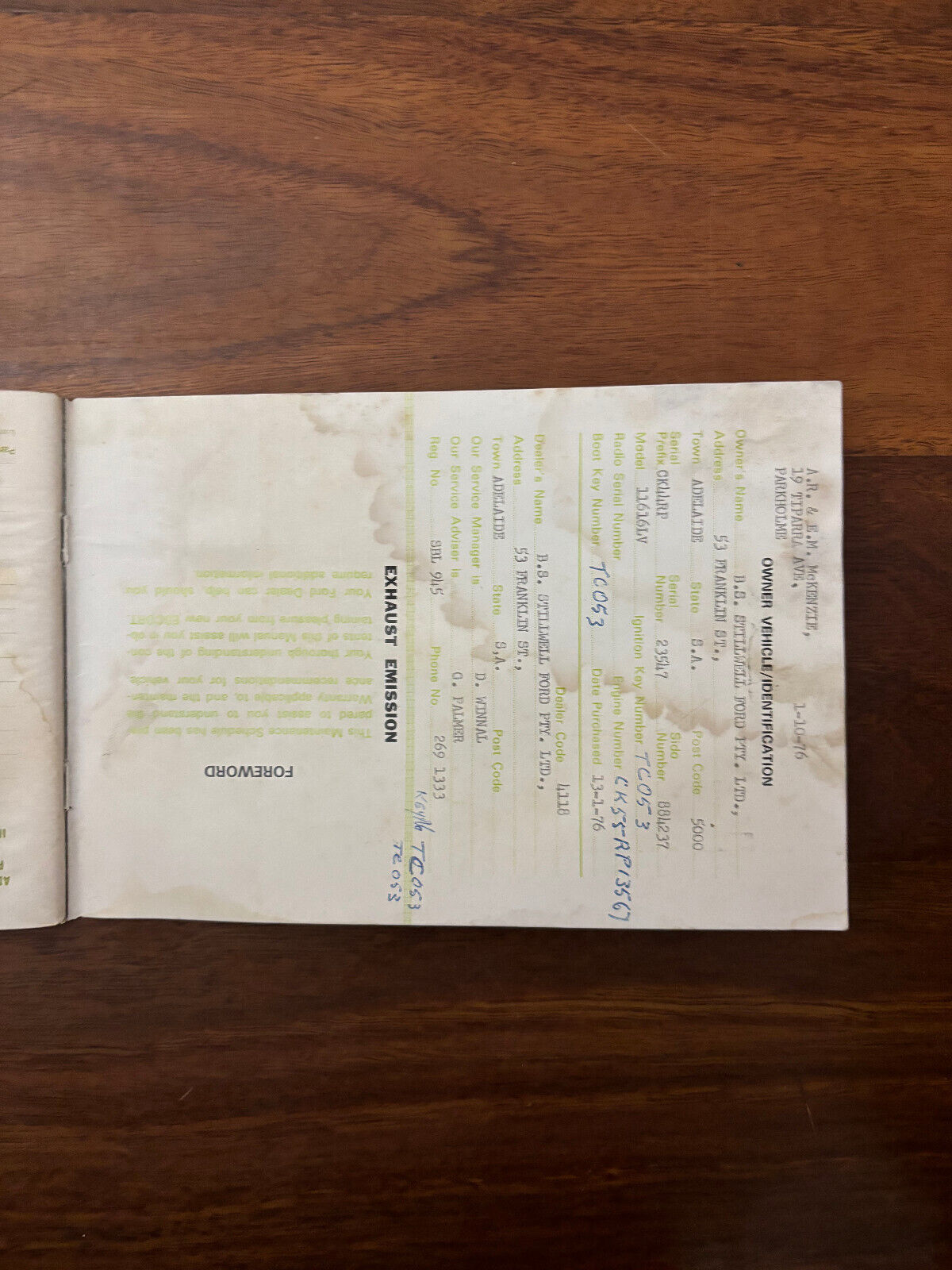 Ford Escort Operation Manual