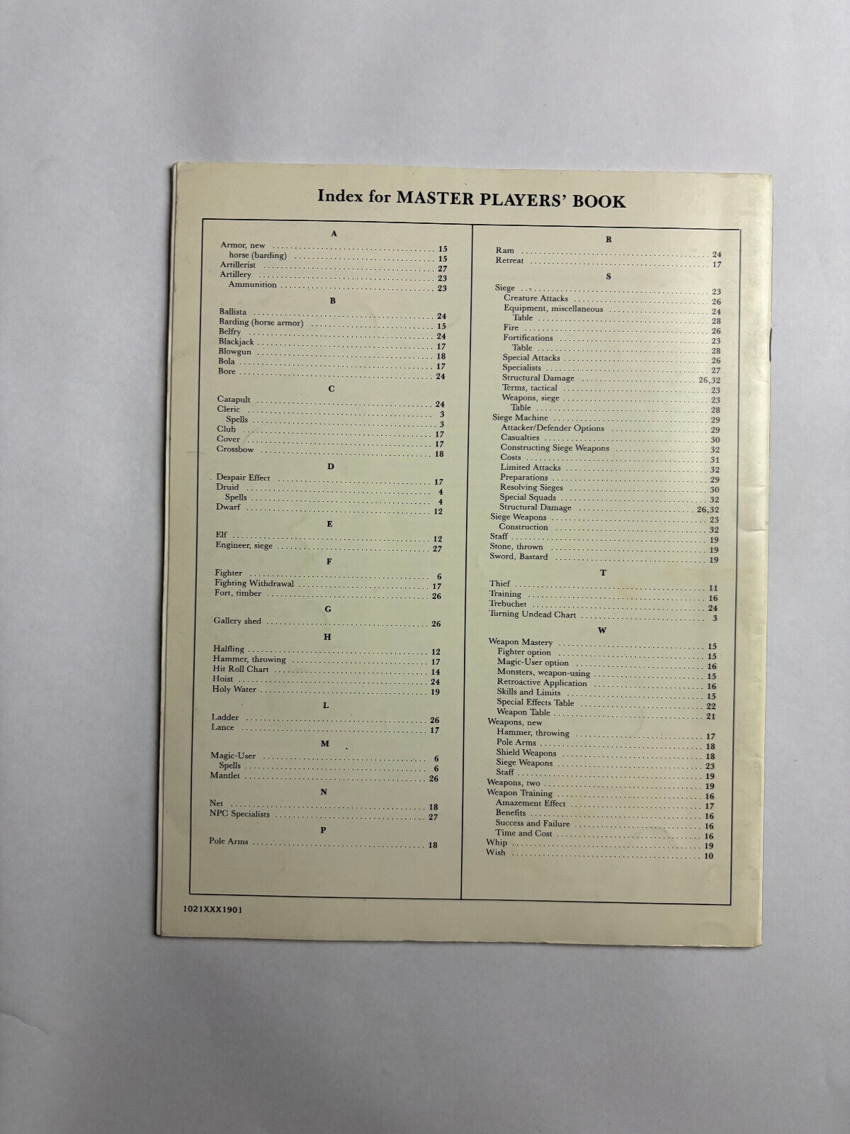 Dungeons & Dragons, D&D: Master DM's Book (TSR 1985)