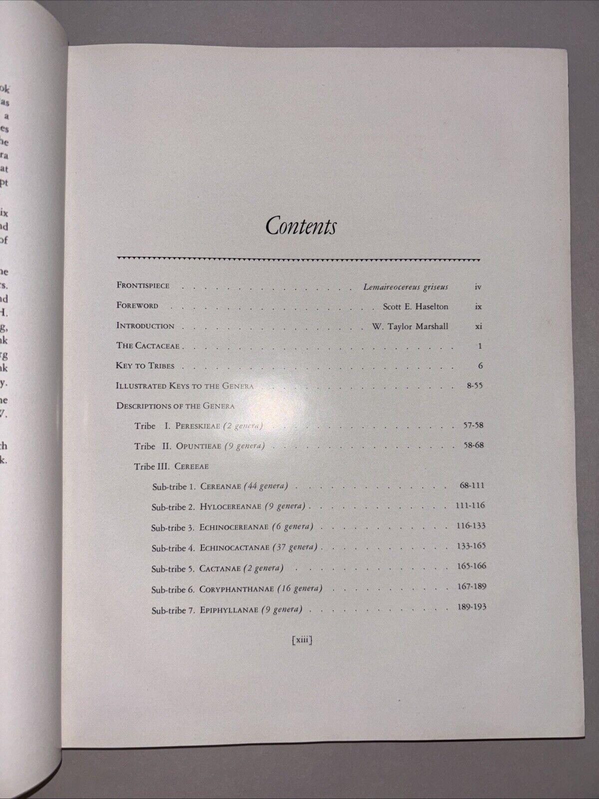 Cactaceae by Marshall & Bock – 1st Edition, Theophrastus 1941 Hardcover
