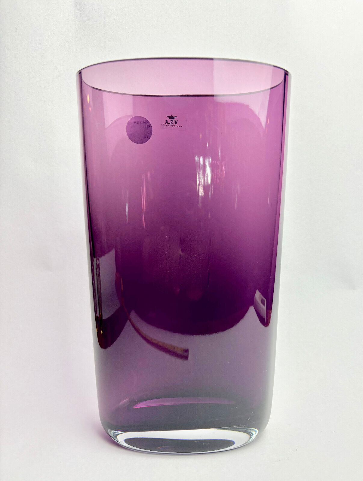 Vintage Visla Cosmos Amethyst Vase (boxed, like new) 28cm heavy