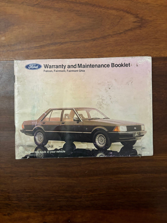Ford Xd Warranty and Maintenance Book Falcon, Fairmont, Fairmont Ghia