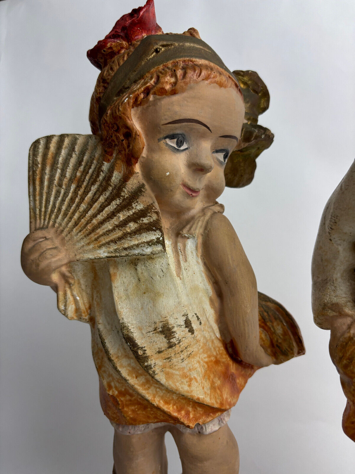 Rare 1920s Painted Chalkware Ginger Meggs and Minnie Peters Figures