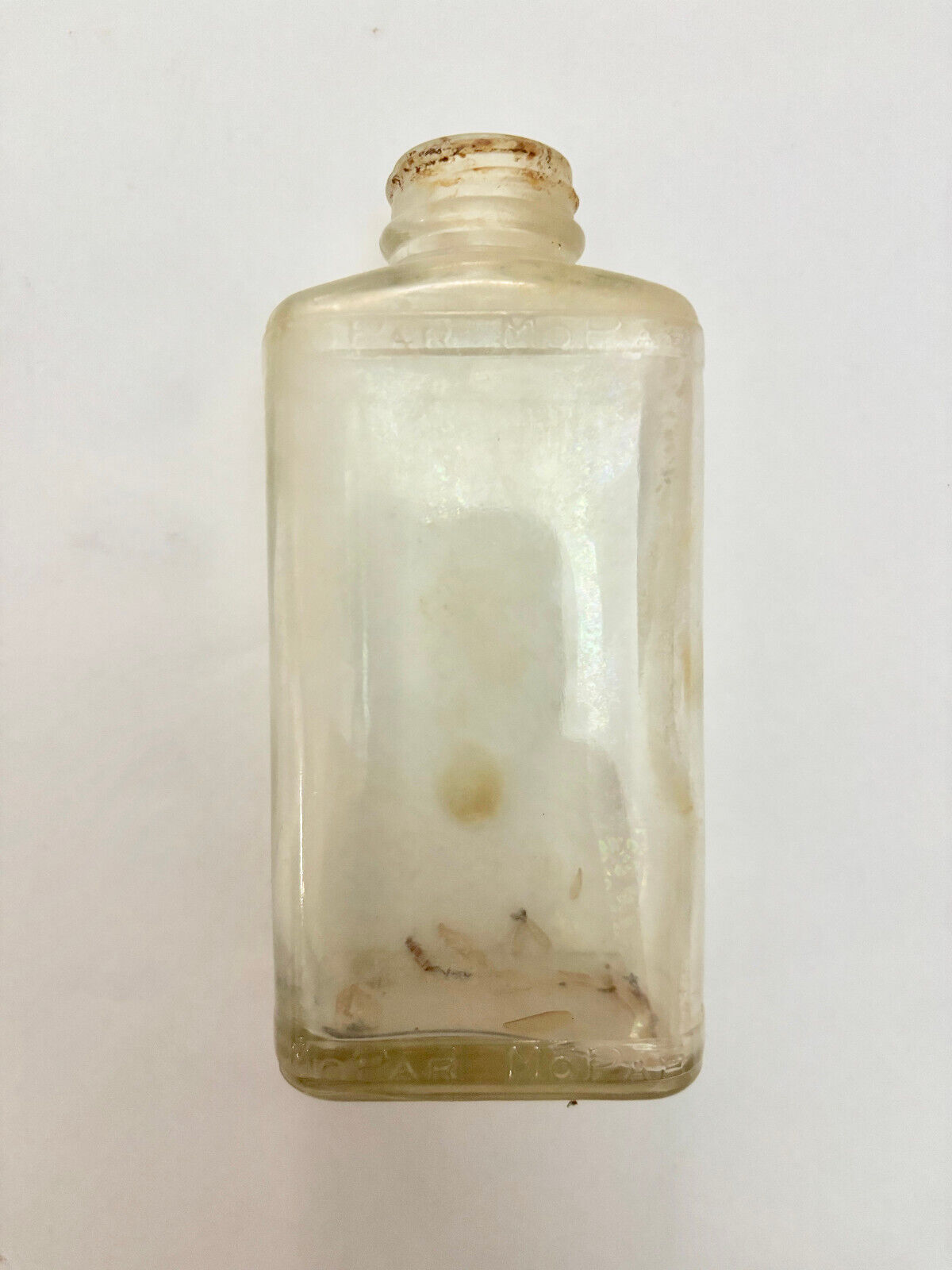 MoPar glass oil bottle, scarce