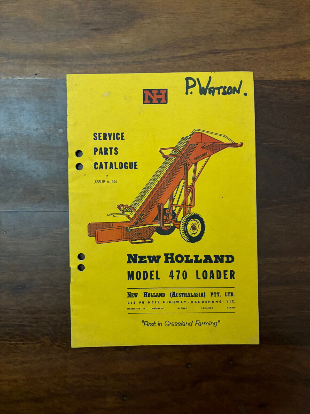 SERVICE PARTS CATALOGUE (ISSUE 6-66) NEW HOLLAND MODEL 470 LOADER