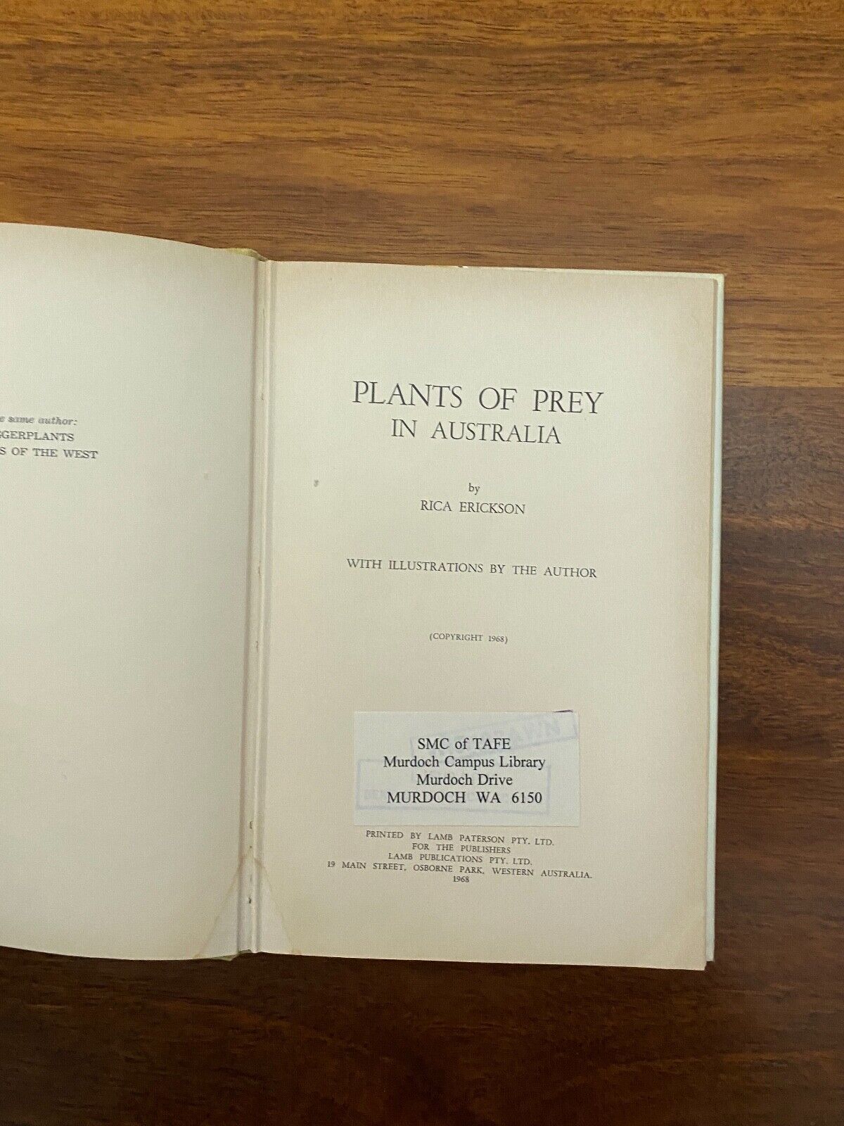 Plants of Prey by Erickson, Rica