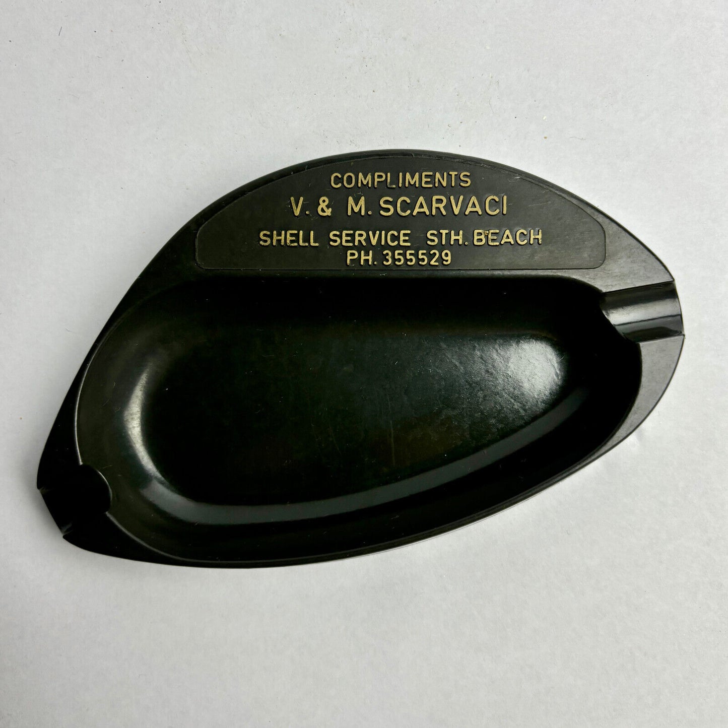 Shell Service Station South Beach Fremantle Vintage Bakelite Ashtray Scarvaci