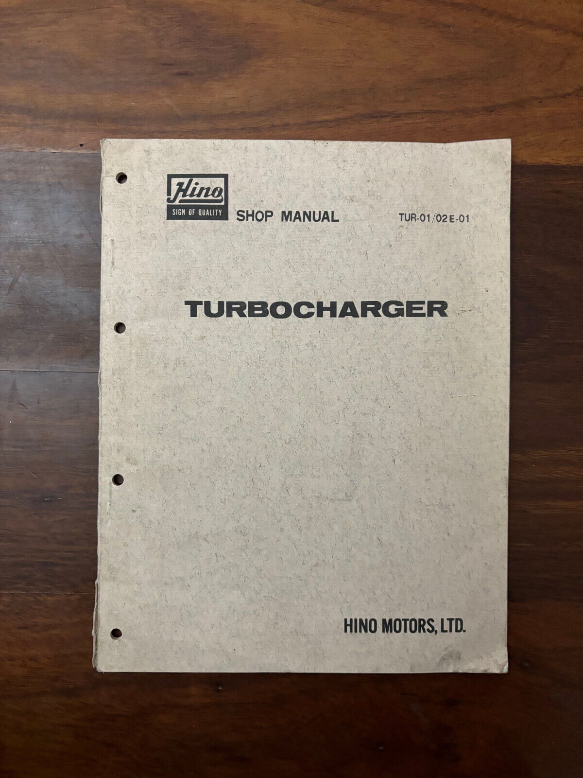 SHOP MANUAL TUR-01/02 E-01 TURBOCHARGER HINO MOTORS LTD