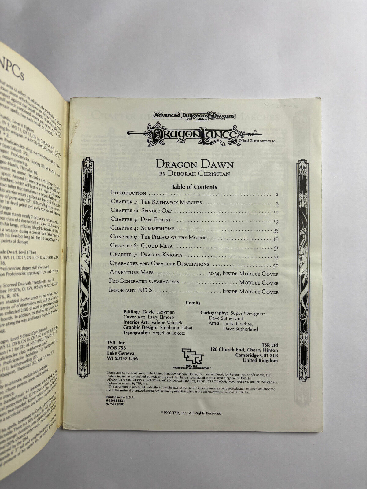 Dragon Dawn: Dragonlance Module, Dla1, Adventure 9275 (Advanced Dungeons & Drago