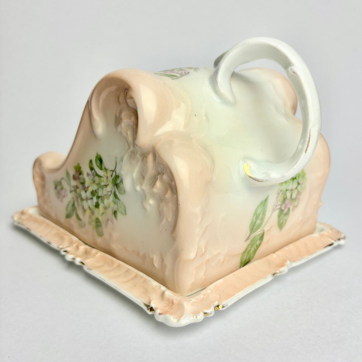 Pink Large Victorian Cheese Dish and Cover