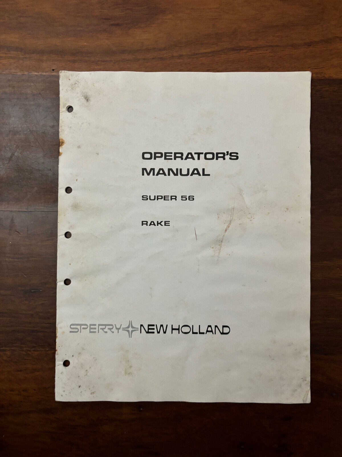 OPERATOR'S MANUAL SUPER 56 RAKE SPERRY NEW HOLLAND