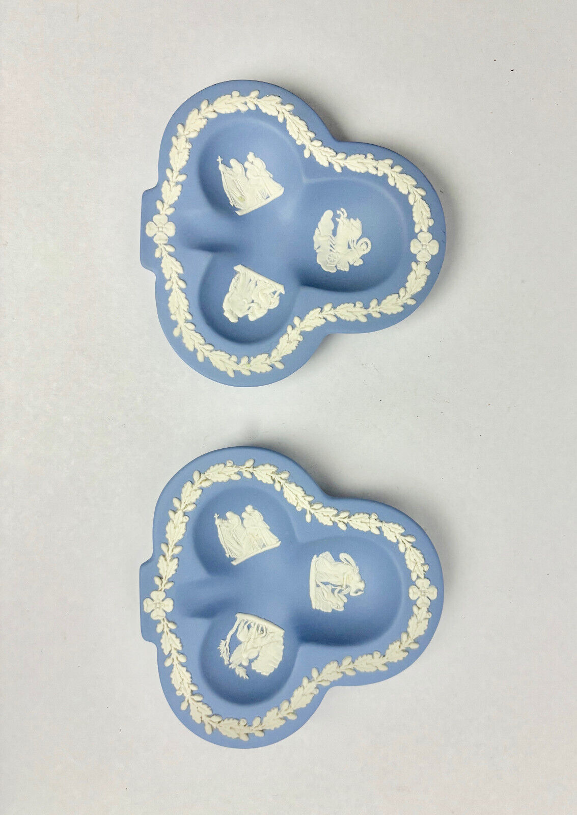 Antique Wedgwood Blue Fancy Club Shape Plate