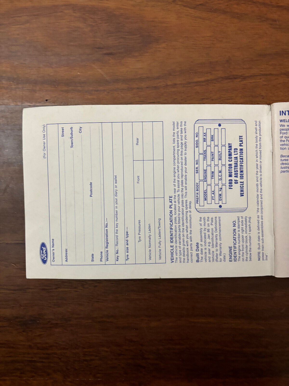 FORD LASER Original Vintage OWNER'S HANDBOOK MANUAL 1985