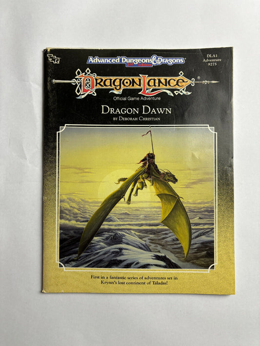 Dragon Dawn: Dragonlance Module, Dla1, Adventure 9275 (Advanced Dungeons & Drago