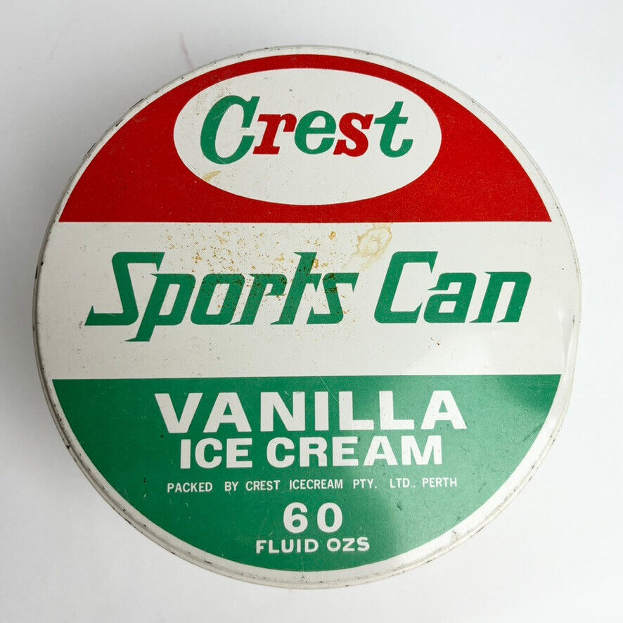Vintage Crest Sports Can Ice Cream Tin
