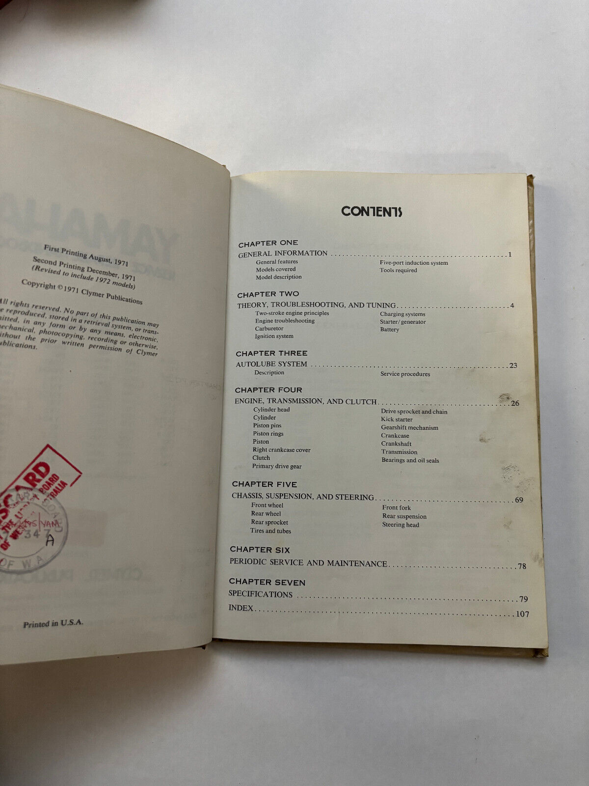 Yamaha Twin Cylinder 1965-1972 Clymer Service Repair Handbook Manual