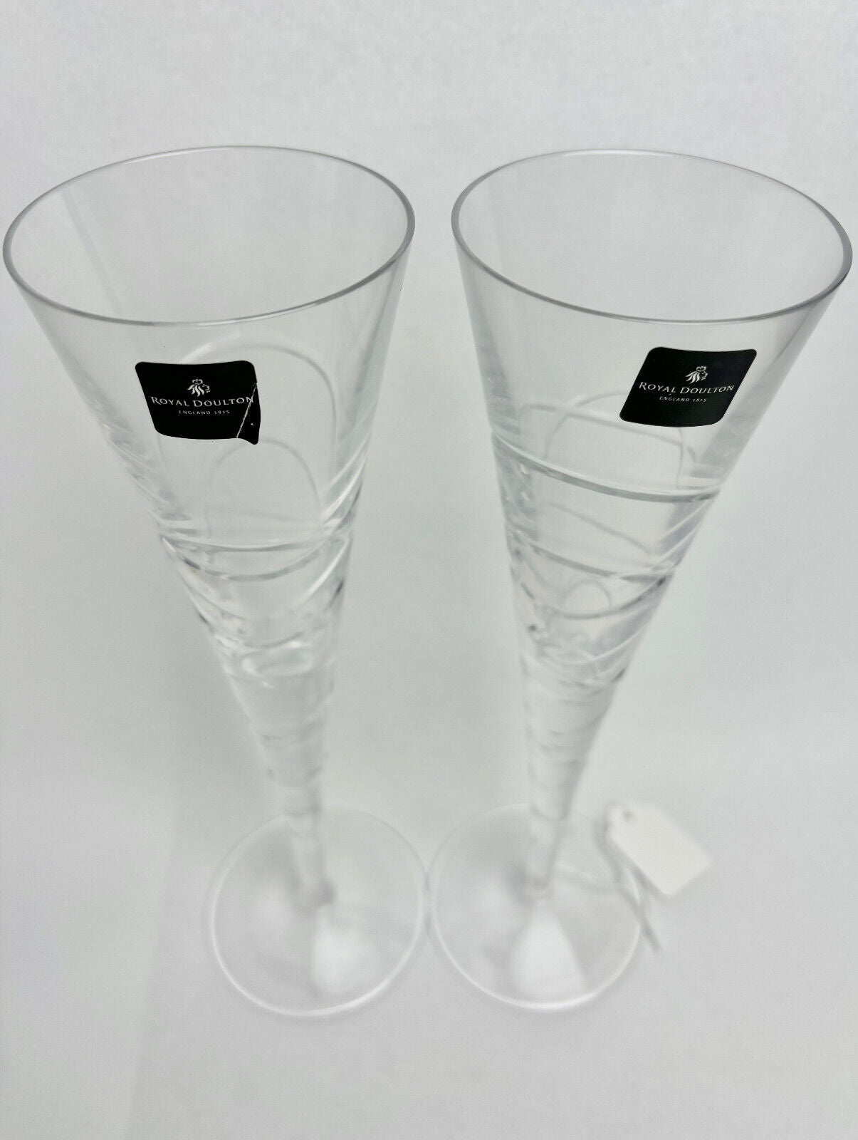 Pair of Royal Doulton Lead Crystal Saturn Flute (boxed)