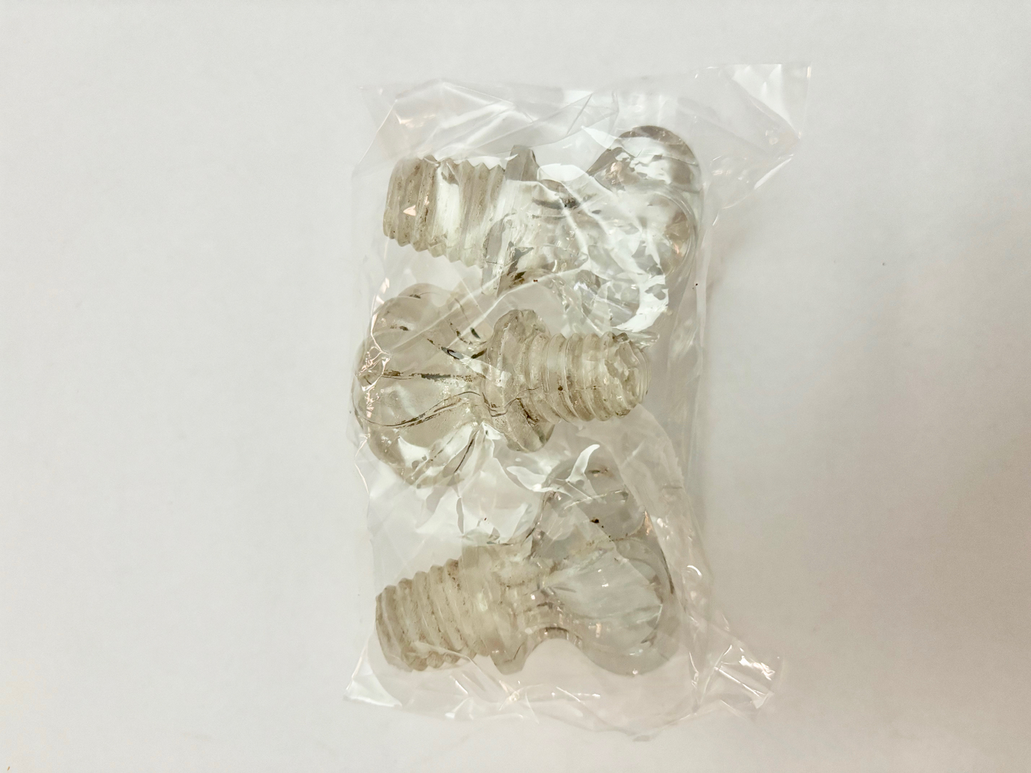 Three Antique Threaded Glass Drawer Handles
