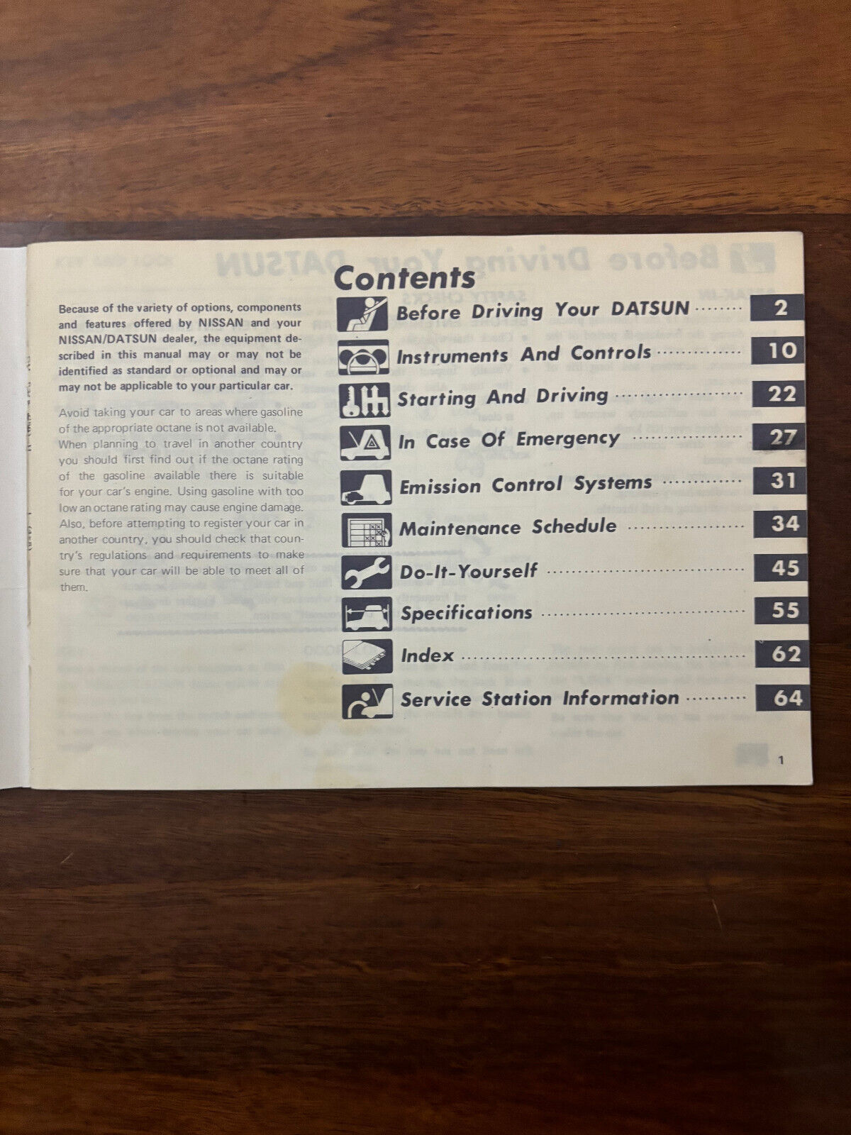 1980 Datsun Sunny Model B310 Series Owners Manual