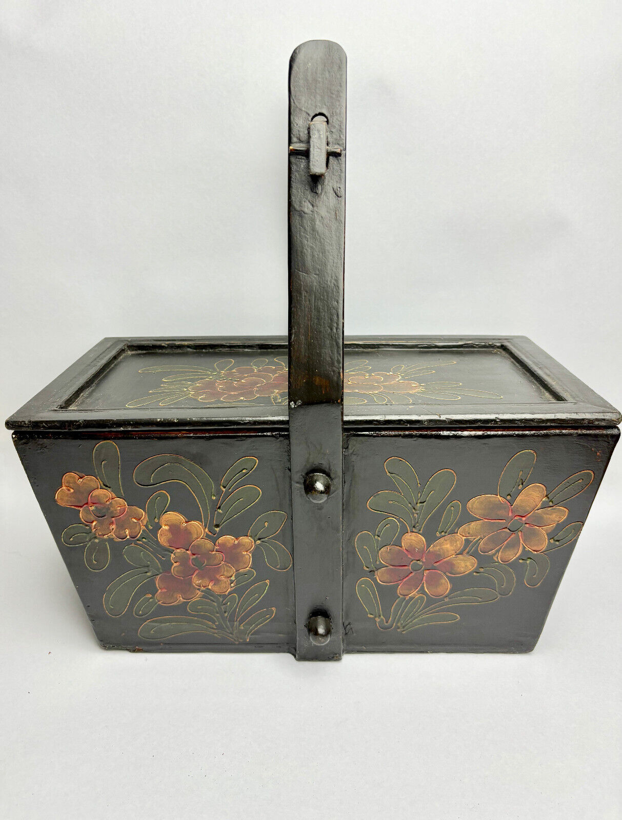Vintage 1960s Douglas Fir Asian Food Carrier - Hebei Province