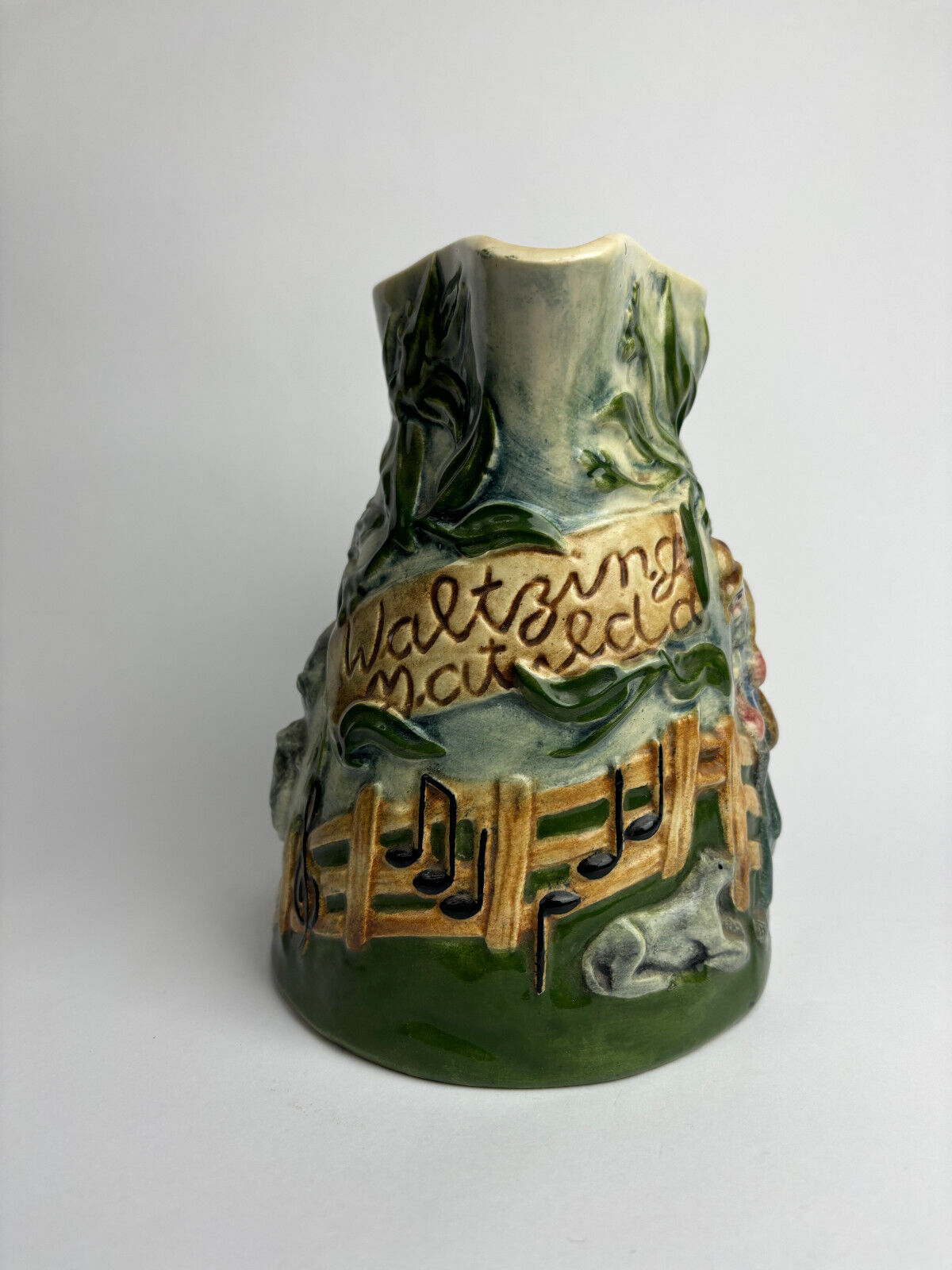 Large Vintage Diana Pottery "Waltzing Matilda" musical jug. 1951