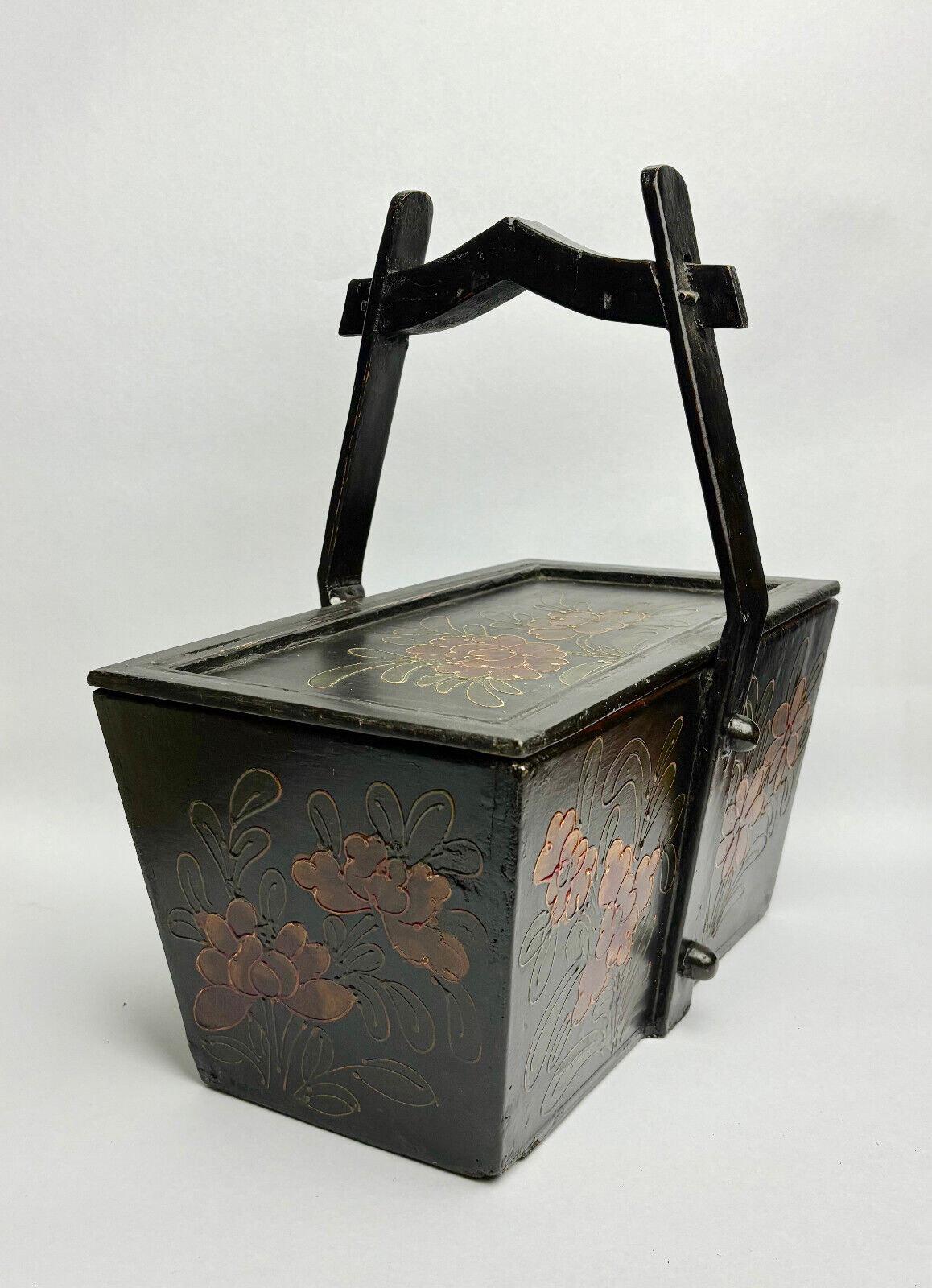 Vintage 1960s Douglas Fir Asian Food Carrier - Hebei Province
