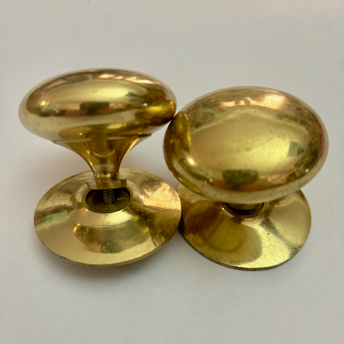 Two Large Antique Brass Drawer Pull Handles