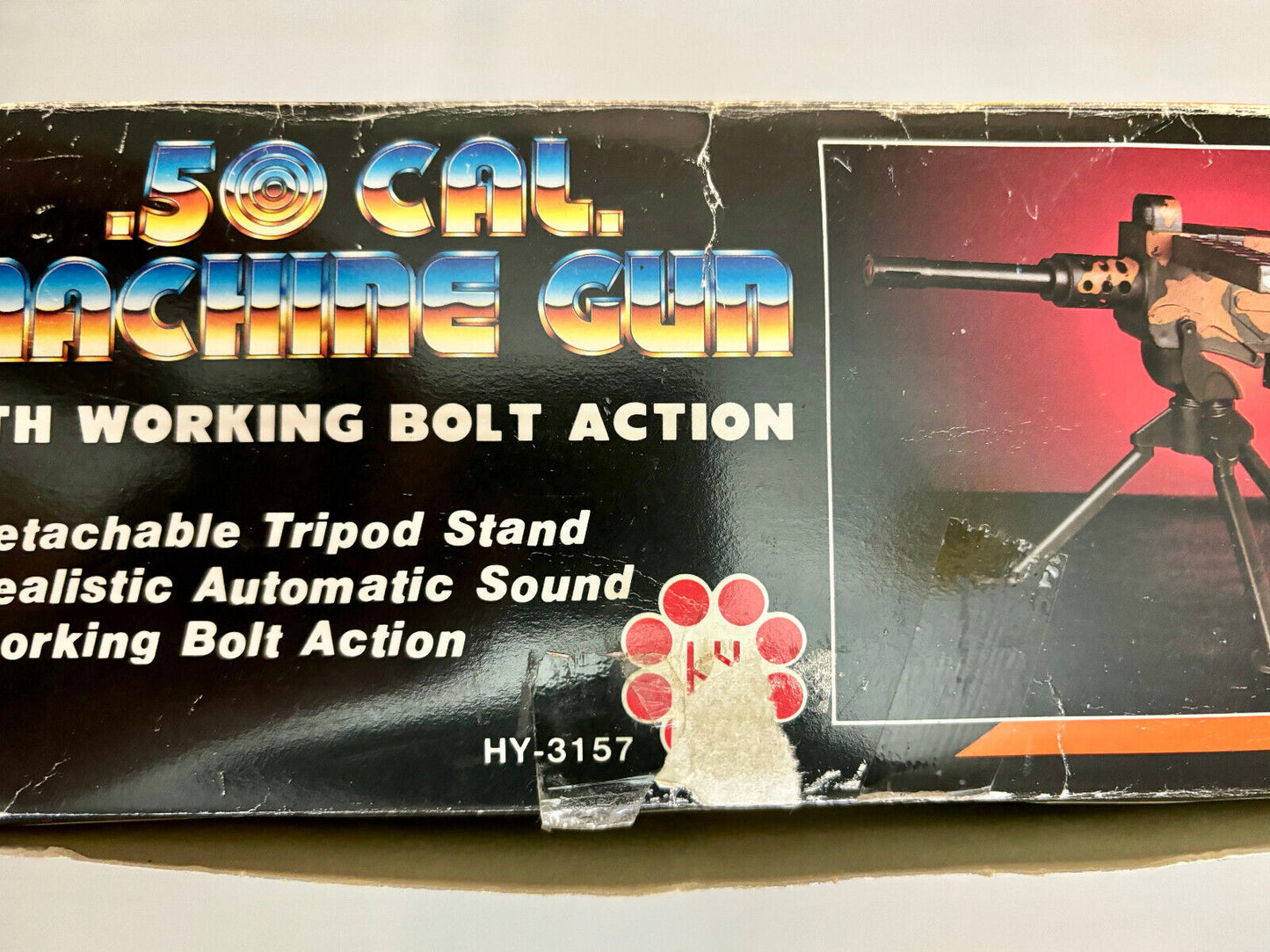Rare Vintage Toy Machine Gun 50 Cal Bolt Action New boxed