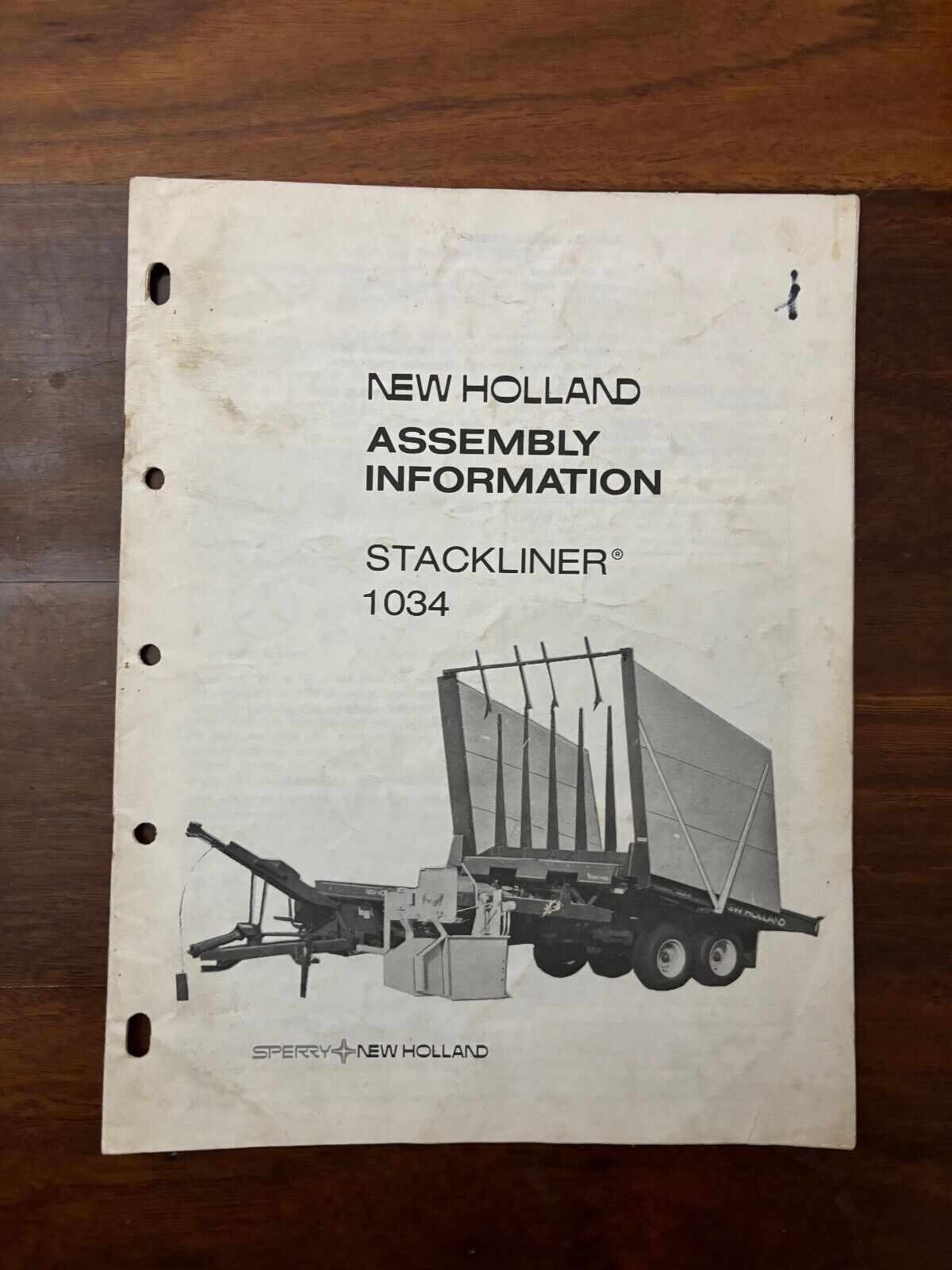 NEW HOLLAND ASSEMBLY INFORMATION STACKLINER 1034