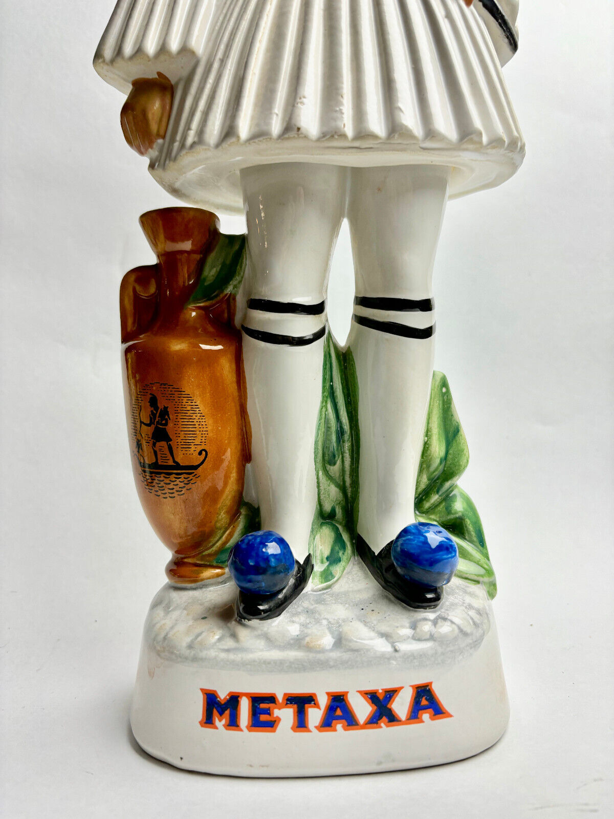 Metaxa Ouzo Greek Soldier Ceramic Liquor Decanter 1970's
