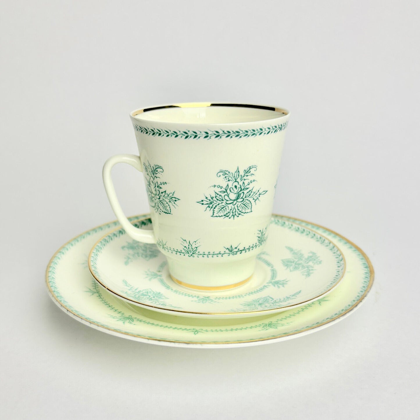 Fine China Antique Cup and Saucer Trio USSR