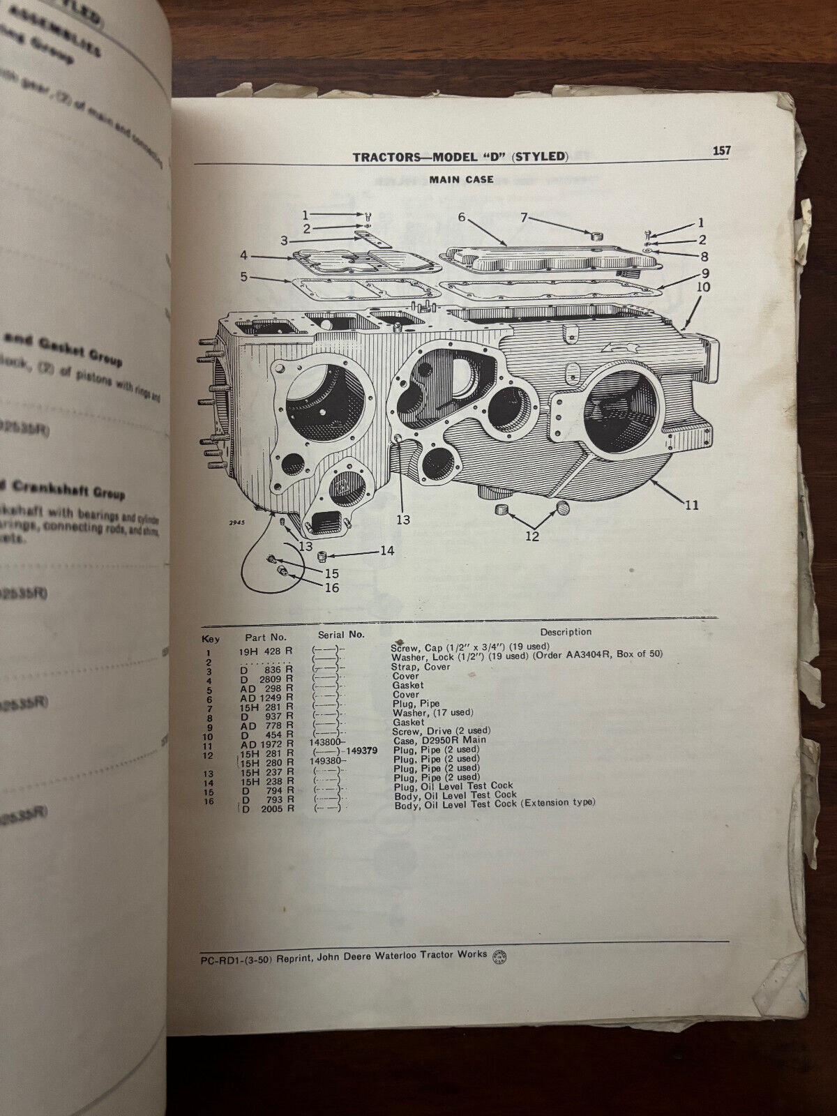 John Deere Tractors Model D manual (pages 153-208)