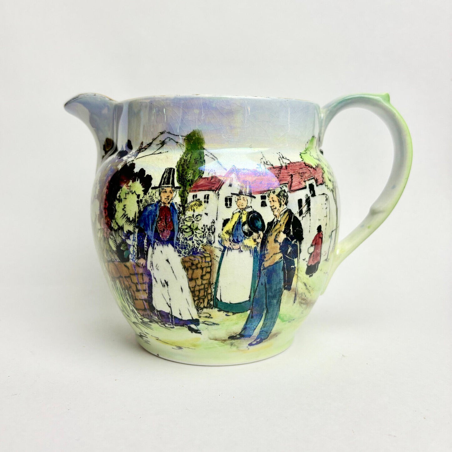 Grimwades Welsh Characters Lustre Ware Jug 5812 England 1930s