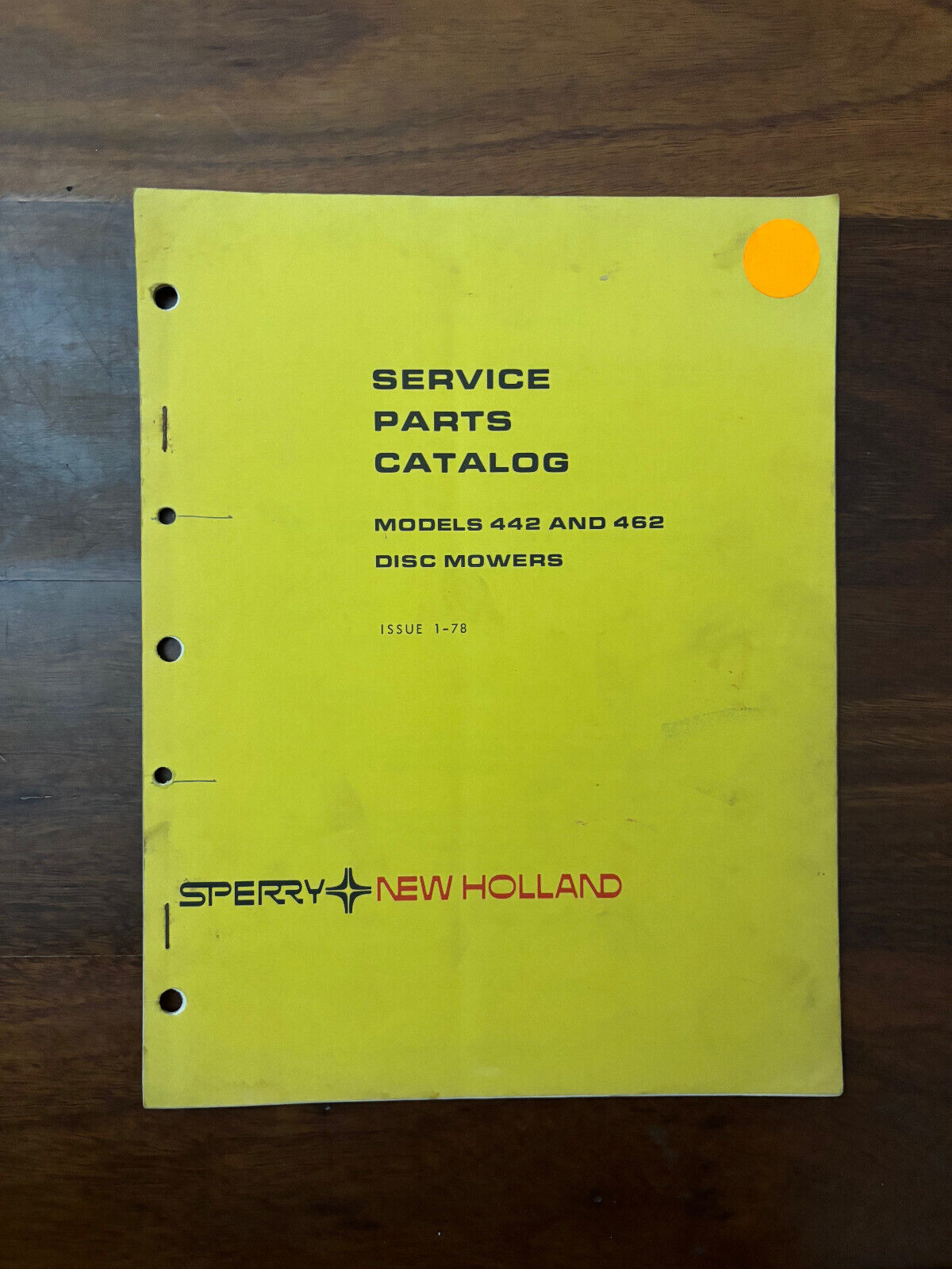SERVICE PARTS CATALOG MODELS 442 AND 462 DISC MOWERS ISSUE 1-78