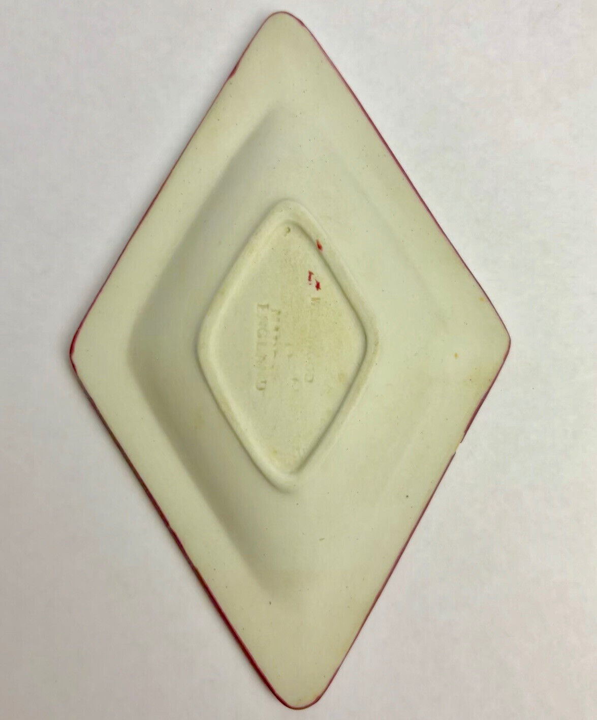 Antique Wedgwood Crimson Dip Diamond Plate, scarce