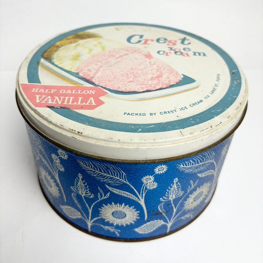 Vintage Crest Ice Cream Tin Perth Lake Street